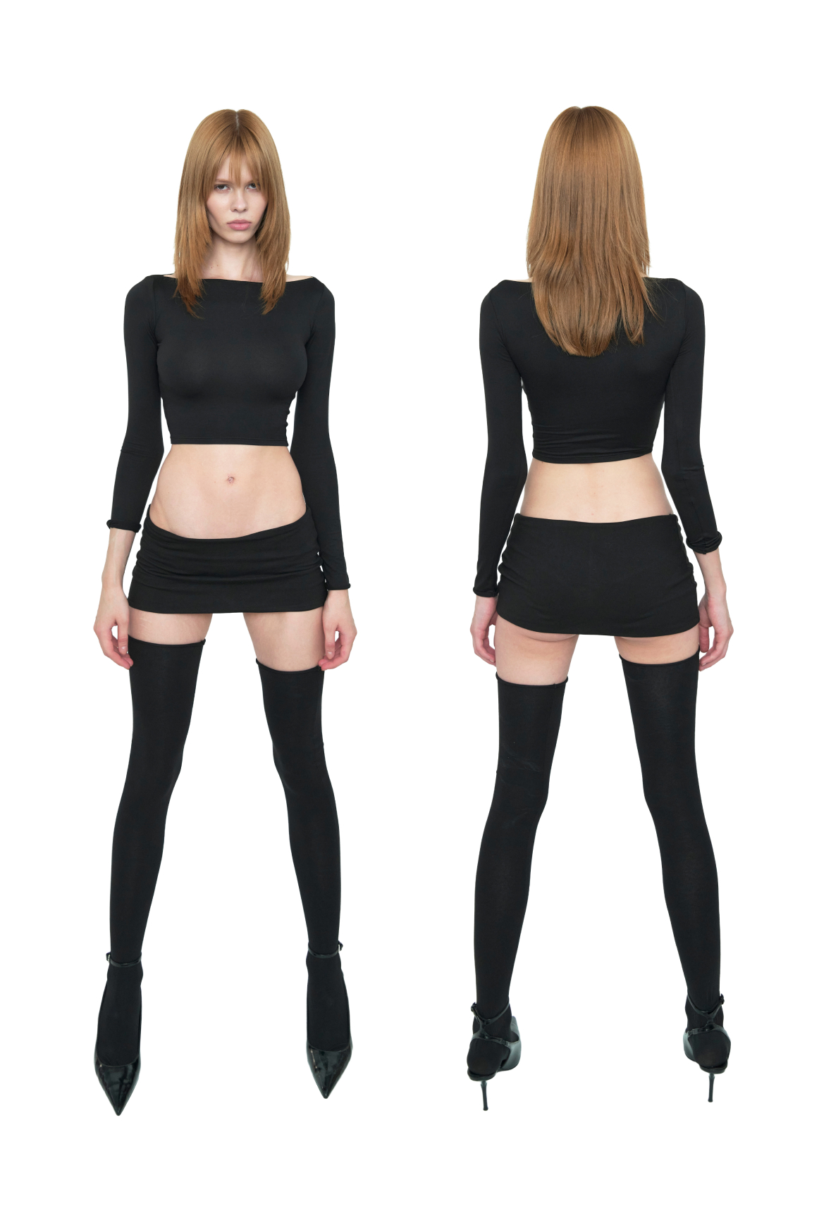 SLIT NECK TOP, образ 1